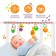 Soft game is soft on the crib, stroller "chicken", 43-63 cm, rattles, 5 toys, crush me
