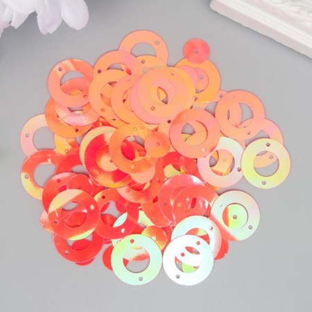 Sequins "Circle in the ring" bright pink set 30 grams d = 2 cm-1