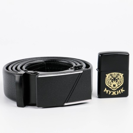 Gift set "Tiger": belt and gasoline lighter-1