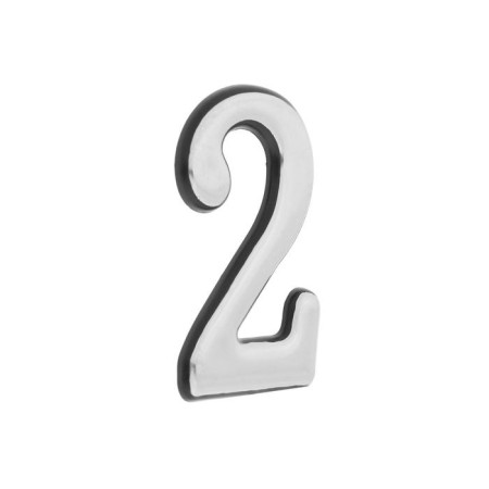 Door digit "2" tundra, plastic, chromium color, 1 pc.-3