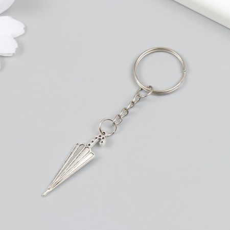Metal keychain "Umbrella" silver 1.1x4.2 cm-1