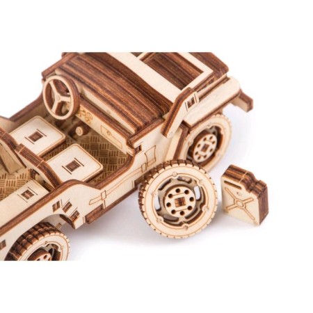 Mechanical 3D puzzle made of wood "Jeep"-4