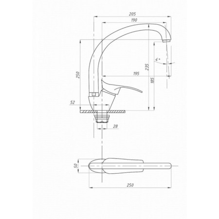 FAUZT FZS-863-115 kitchen mixer, single-leaf, pour 190 mm, chrome-3