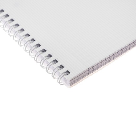 A4 notebook, 80 sheets, in a cage on a crest, Velvet, plastic cover, block 65 g/m2, white-1