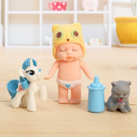 Pups "Baby" with pets, with accessories, mix-4