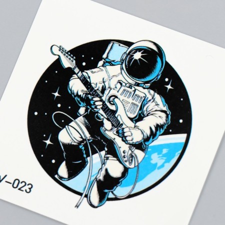 Tattoo on the body color "Guitarist from Cosmos" 6x6 cm-2