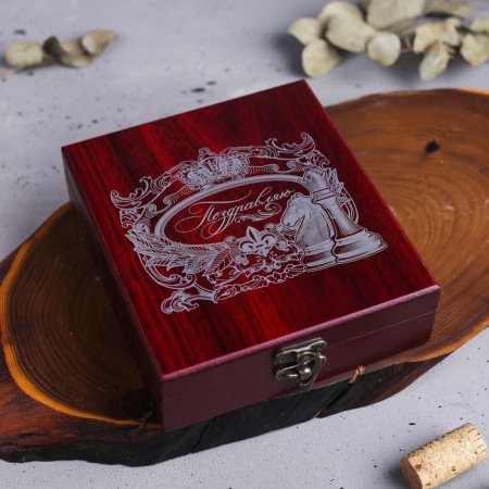 Gift set for wine with chess "Congratulations"-8
