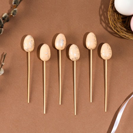 Skewers "Easter egg", orange color, set 6 pcs.-1