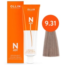 Cream-color hair Permanent Ollin Professional N-Joy, tone 9/31, golden-foam blond, 100 ml