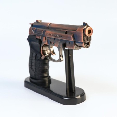 Lighter with laser pointer "Beretta", on a stand, piezo, 11 x 13 cm, bronze-1