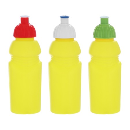 Bicycle bottle, 400 ml, with a drinker, 18 x 6.2 x 6.2 cm, yellow