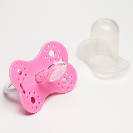 Orthodontic dummy, silicone, from 0 - 3 months, "mushroom", pink color-8