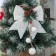 New Year's decoration "Bow with decor" 16x18.5 cm, white