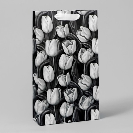 Gift package for two bottles, packaging, tulip, embossing, 35 x 20 x 9 cm-5