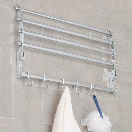 Fighting shelf with moving hooks Accoona A141, 57 × 30 cm, color chromium-1