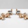 Hanging earrings with rhinestones "bun" deciduous, golden color in gold, 9.5 cm
