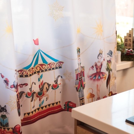 A set of curtains d/kitchen with grabbits "Nutcracker" 145x180cm-2 pcs., 100% p/e-2