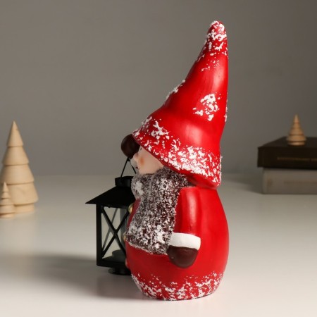 Ceramics Ceramics "Baby in a red outfit, with a flashlight" 17x11x28 cm-3