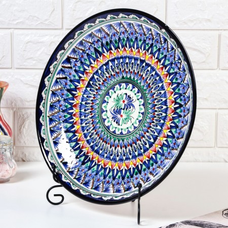 Largan Rishtan ceramics "Patterns", 32 cm, blue-2