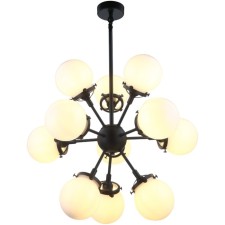 Люстра подвесная Ring 11xE27 40Вт, размер 60x60x75-111 см, цвет чёрный