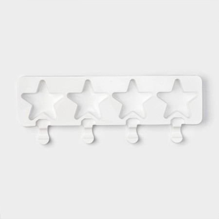 Form for ice cream shares "Star", silicone, 28.5 × 10.5 × 2 cm, 4 cells, white color-4