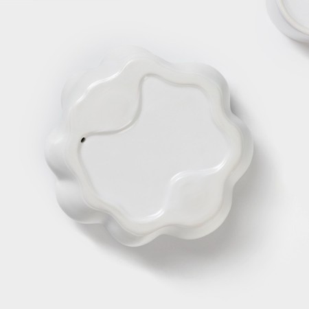 Coffee pair of ceramic "chamomile", 2 items: 260 ml mug, saucer d = 17 cm, white color-4