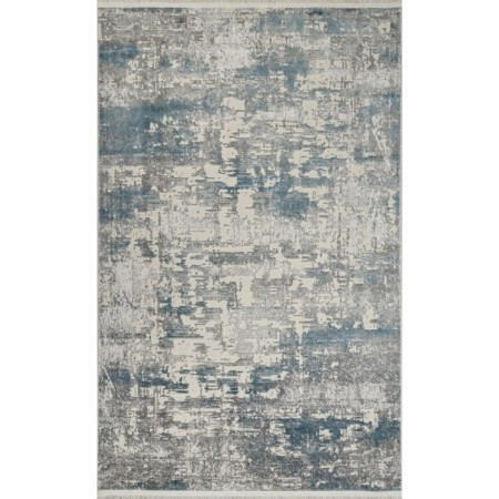 Rectangular carpet Kardlen Marmaris, size 77x150 cm, color Gry/Blue