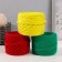 Knitted yarn set No. 5, 3x30 m/100 g, width 7-9 mm (red, yellow, kiwi)