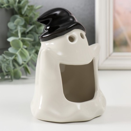 Ceramics "White Ghost in the cap" 13x10x9 cm-1