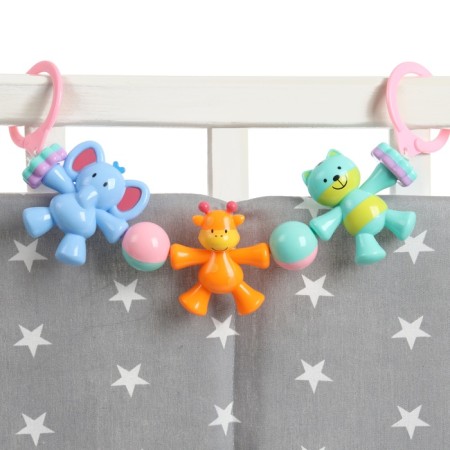 Stretching on the stroller/crib "animals", 3 toys, color mix, crush me-6