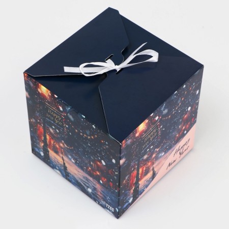 New Year. The box is folding, gift New Year's "New Year's Eve" 14 x 14 x 14 cm.-3