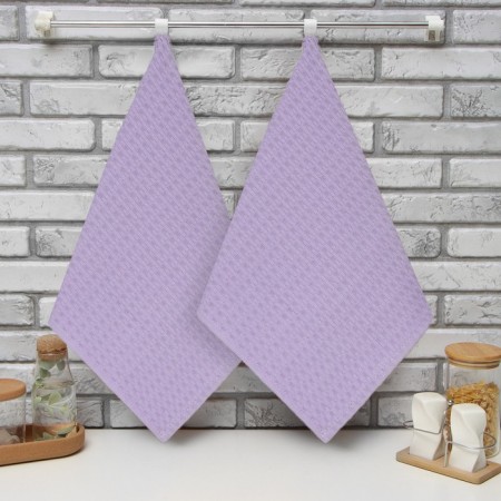 Set of Kit. Loniton "Dolyana" lavender 35x60cm-2pcs., 100% hl, waffle, 220 g/m2