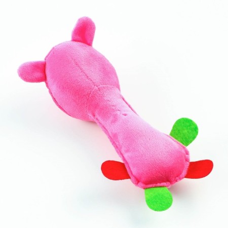 Soft toy for dogs "Pig with a long neck", pink, 24 cm-2