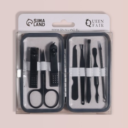 The manicure set "Black", 8 items, in a case, black color-7
