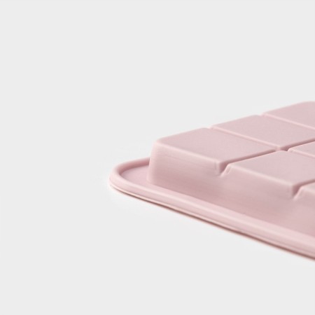 Form for chocolate of the share "Chocolate Assorted", silicone, 20 × 15 cm, 9 cells, pink color-3