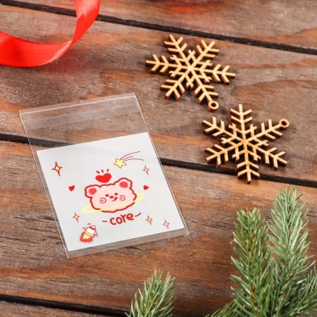 BOPP package with sticky tape, "Korean style", 7*7+3cm mix-7