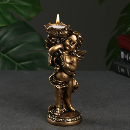 Climb "Angel" in the right hand, gold, 14x8x22 cm, for a candle d = 4 cm