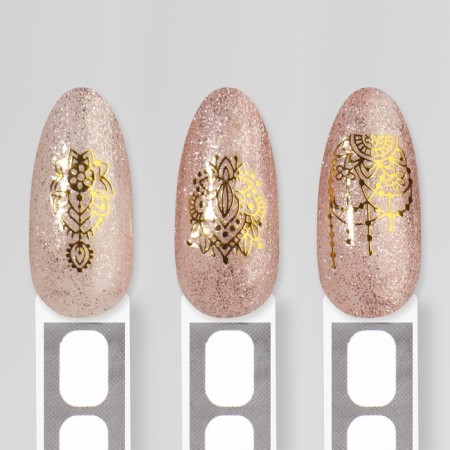Nail stickers 10.2*8cm patterns CB-173 Gold qf substrate-3