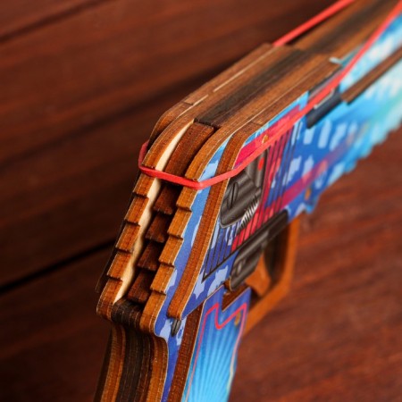 Wooden souvenir "Pistol-Ruskitop" blue-3