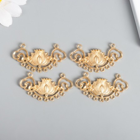 Decor for creativity Metal 9 ears "Lotus flower" gold 2.3x4.4 cm-3