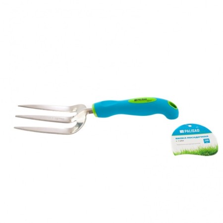 Planting fork, length 29 cm, 3 teeth, stainless steel, two -component handle, Premium plus-1