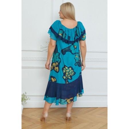 Female dress, size 62, turquoise color-5