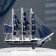 Ship "Diana" three -masted with blue sails, 40*9*36cm