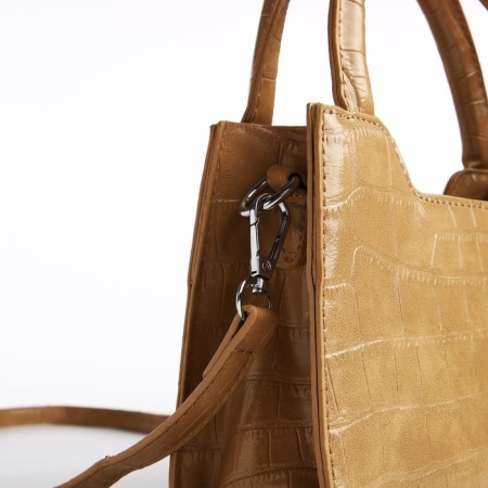 Bag Female Tout with zipper, beige color-3