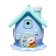 Mechanical sharpener with container, 5 types of sharpening, blue house