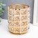 Summary metal, glass for 1 candle "Crystals and cylinder" gold 12x10x10 cm