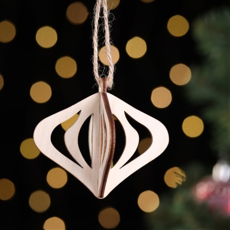 Wooden toy on the Christmas tree "Figure", type 4, voluminous, 8x7x8 cm