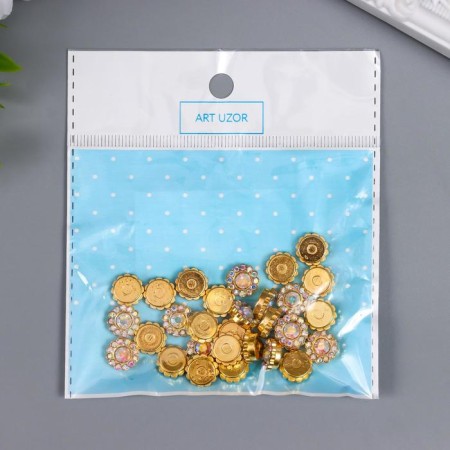Decor for creativity plastic "Crystal flower" set 30 pcs 1x1x0.5 cm-3