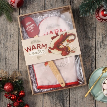 Set Gift Daula Warm Winter: mittens-mark, silicone blade-1
