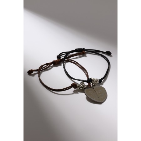 Bracelets "Demetrons" best friends, black-brown color, 12.5cm-2